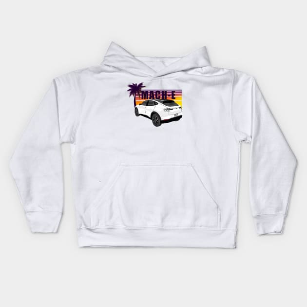 Sunset Mach-E in Star White Kids Hoodie by zealology